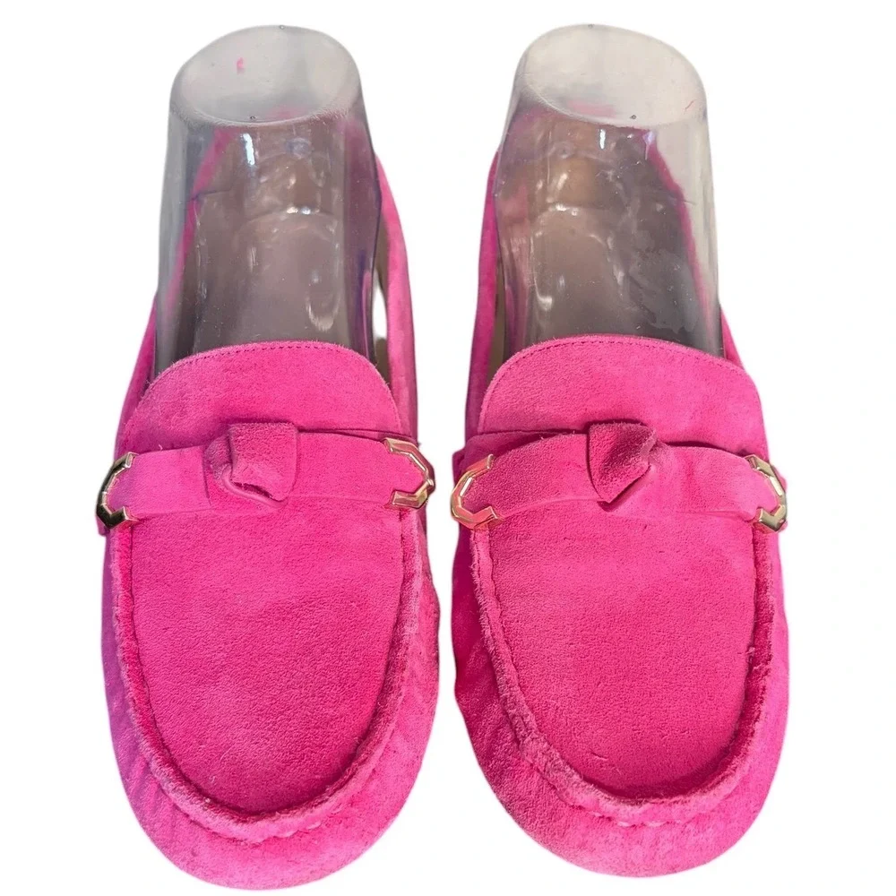 Cole Haan Pink Suede Loafers‎ Driving Moccasins Women's Size 6.5